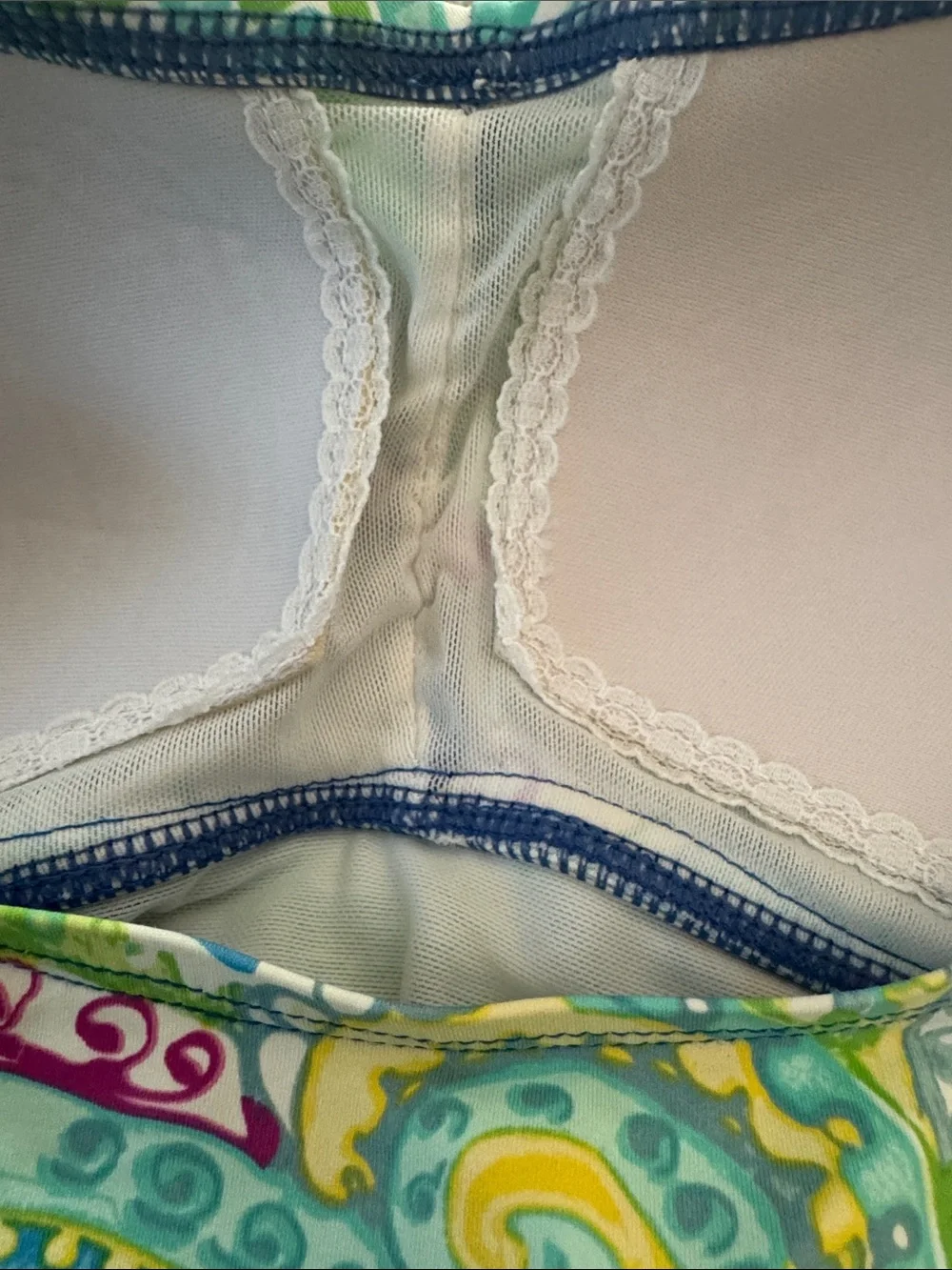 Ralph Lauren Multicolored Paisley Strapless Bikini Top Size 10 Swimwear Resort